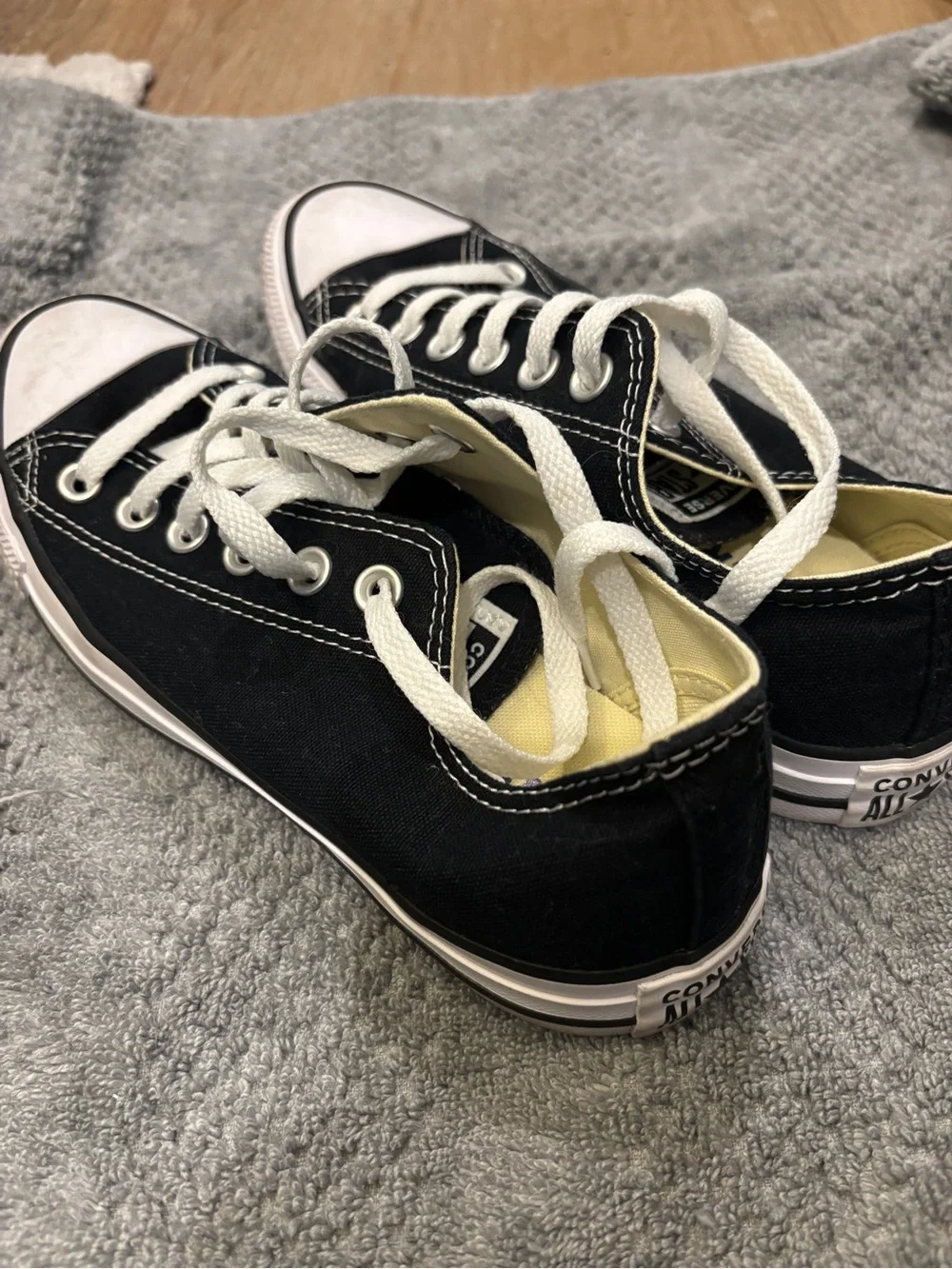 Converse Black Low Top Canvas Sneakers with White Accents